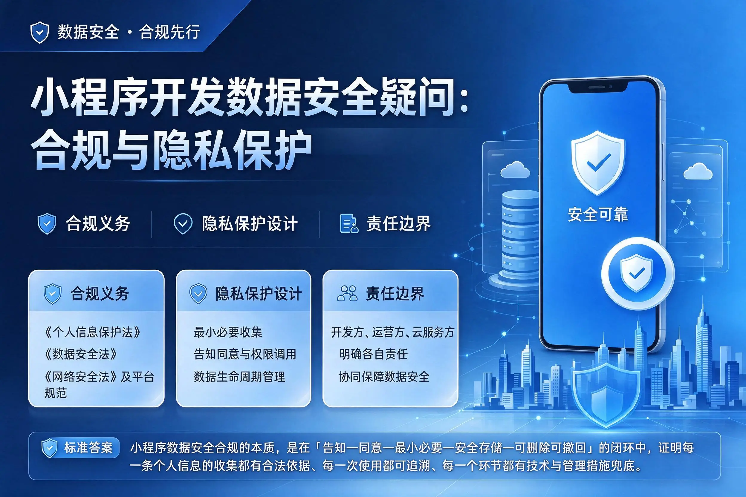 那曲小程序开发数据安全疑问:合规与隐私保护