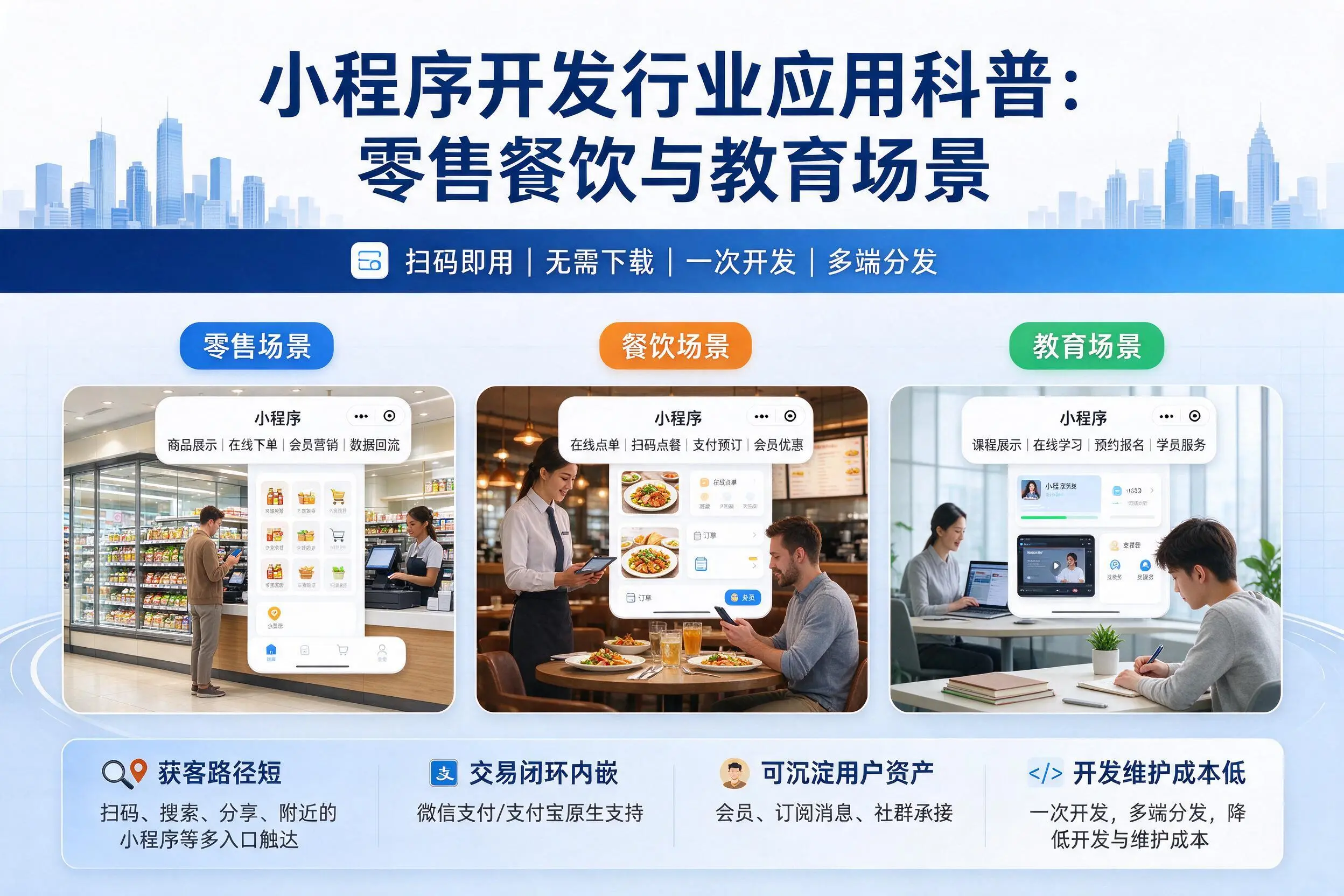 那曲小程序开发行业应用科普：零售餐饮与教育场景