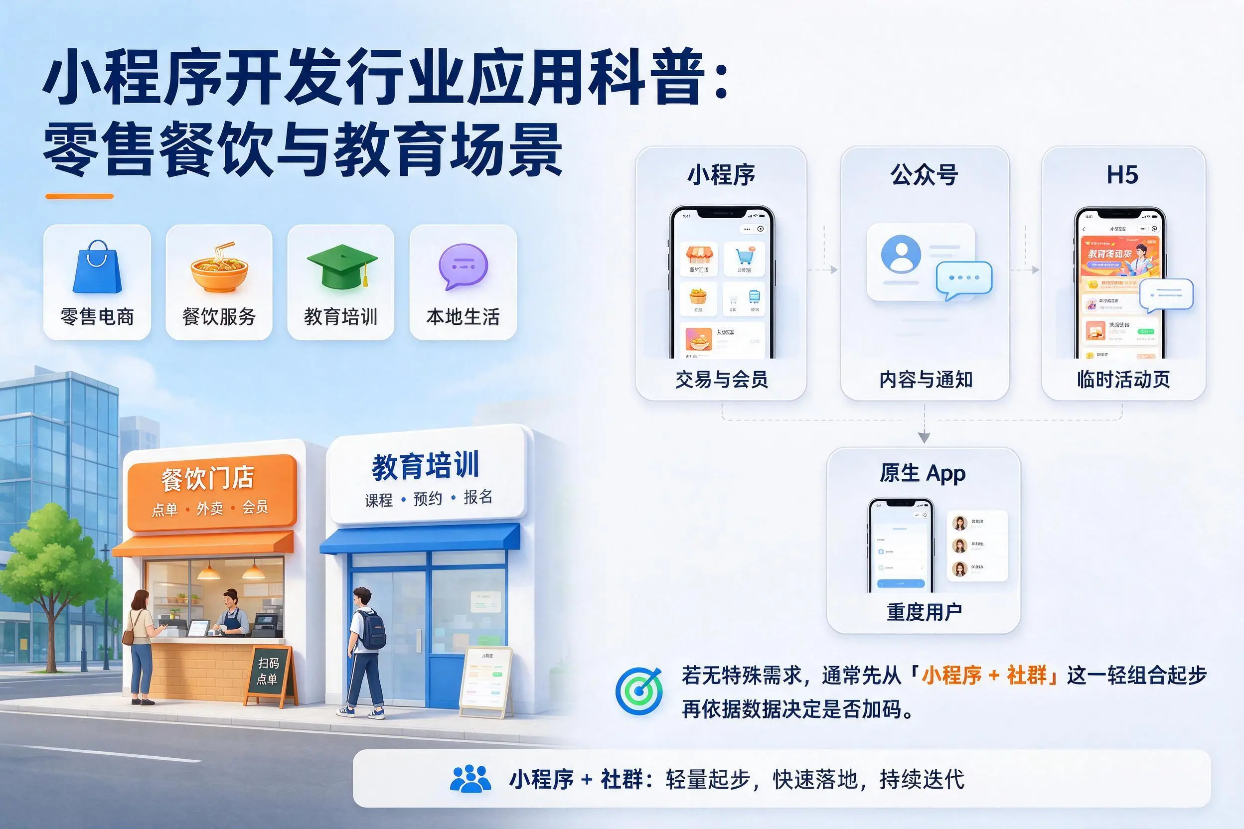 那曲小程序开发行业应用科普：零售餐饮与教育场景