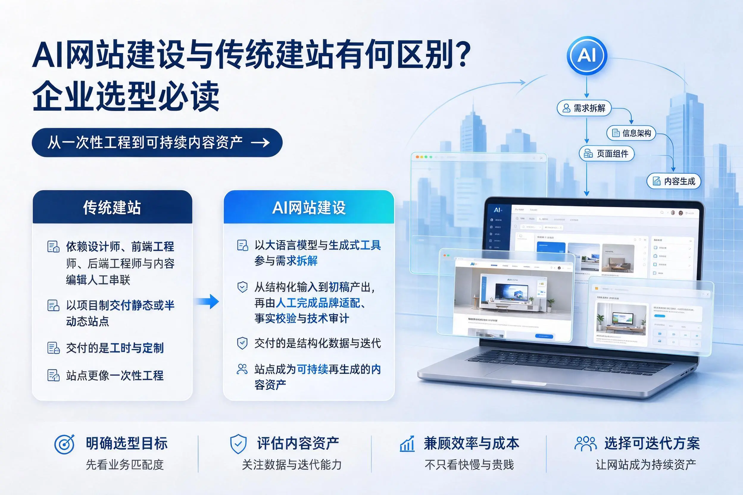 AI网站建设与传统建站有何区别？那曲企业选型必读